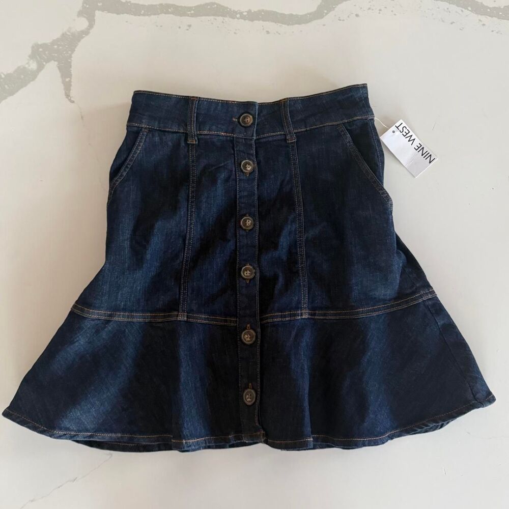 Nine-west Women's Navy and Blue Skirt